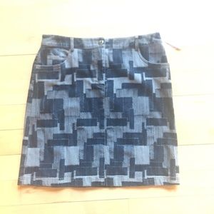 Doncaster Patchwork Denim Jean Skirt